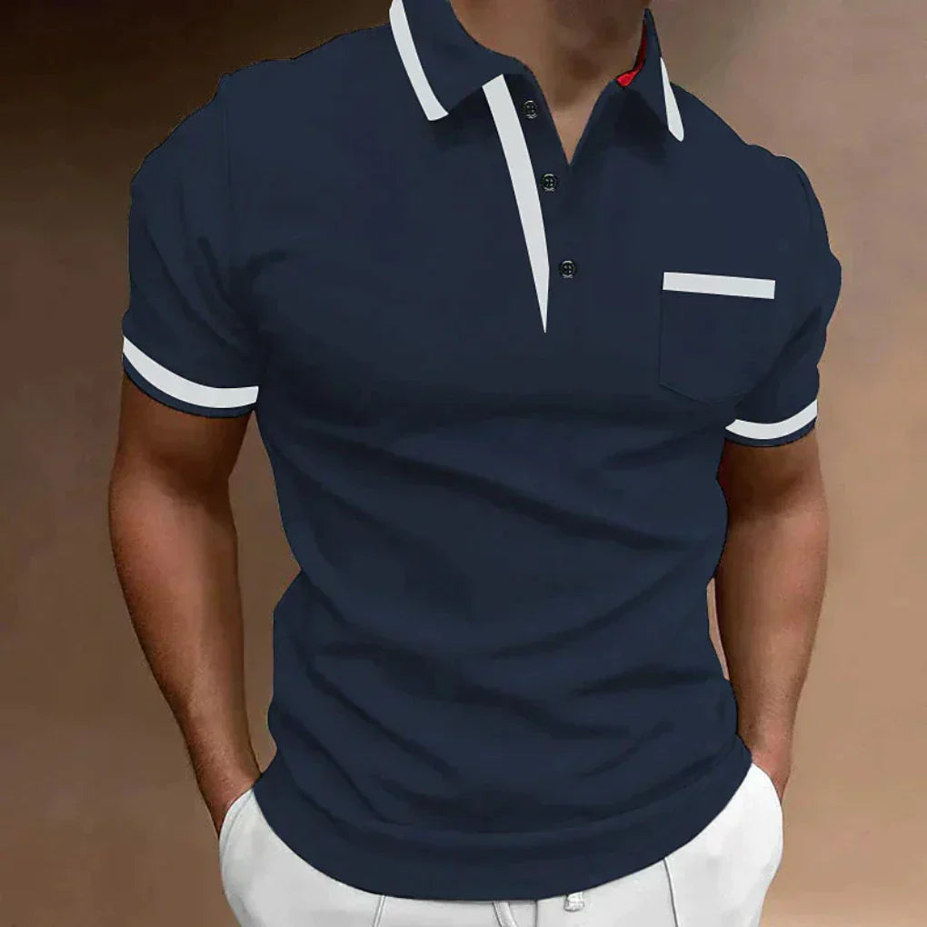 Momount Polo Homem – Detalhe Contrastante Bolso ao Peito Clássico