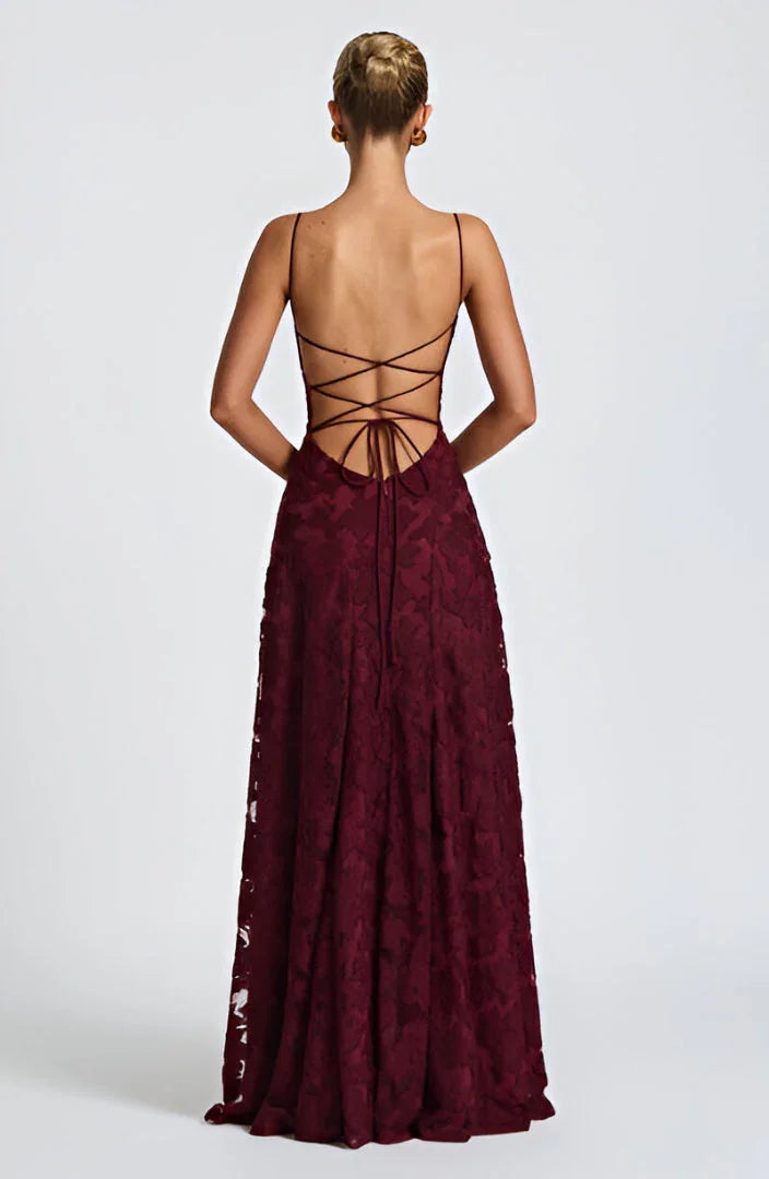 Auriana | Vestido Comprido Romântico Floral Decote Quadrado Alças Finas Verão