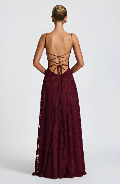 Auriana | Vestido Comprido Romântico Floral Decote Quadrado Alças Finas Verão