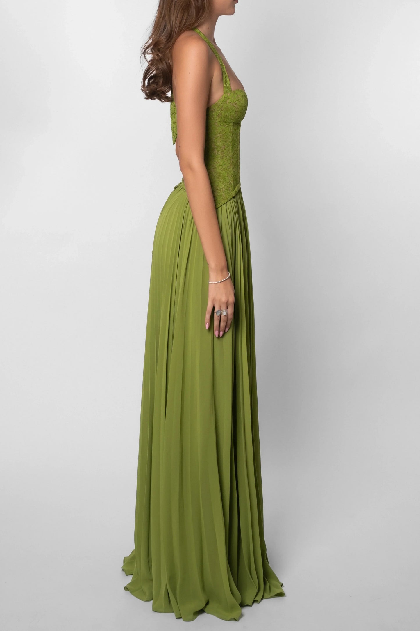 Cosima | Vestido Comprido Elegante em Cetim Um Ombro Capa Sem Mangas Noite