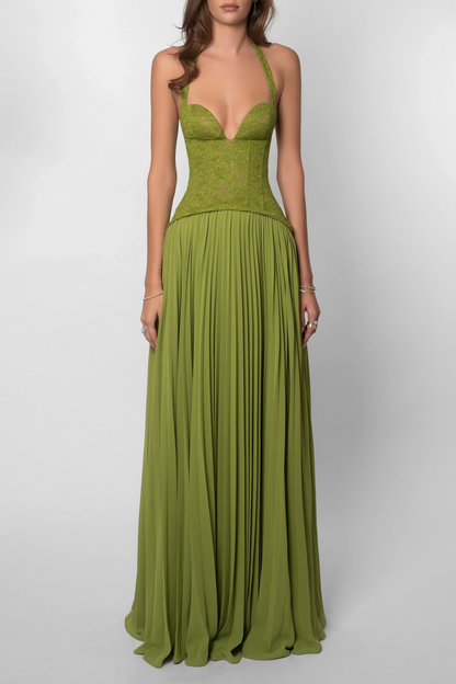 Cosima | Vestido Comprido Elegante em Cetim Um Ombro Capa Sem Mangas Noite