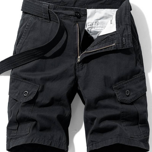 Momount Calções Cargo de Homem – Algodão Fecho de Botão Bolso de Aba para Trabalho Casual