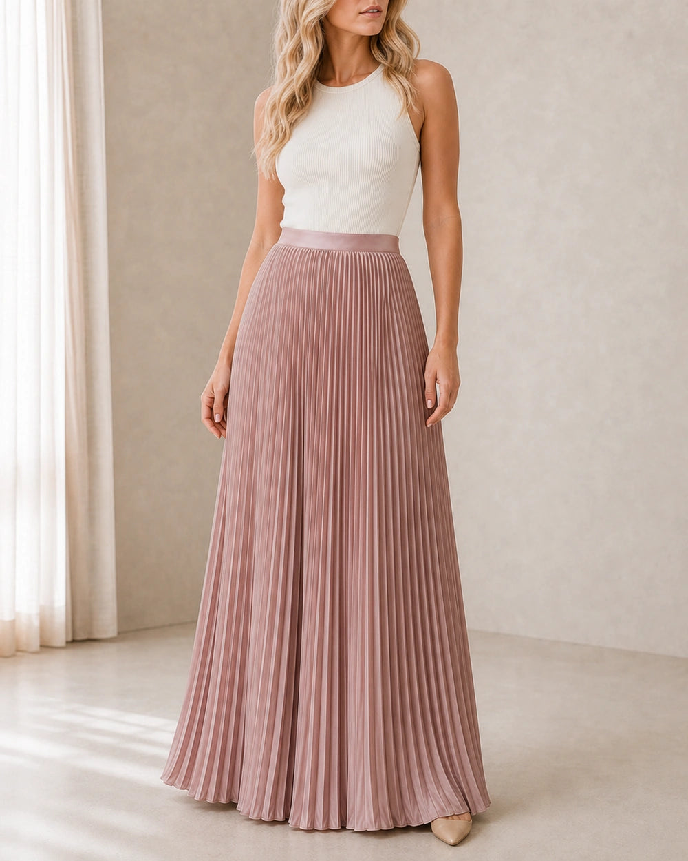 Saia maxi de senhora plissada e fluida — image 4