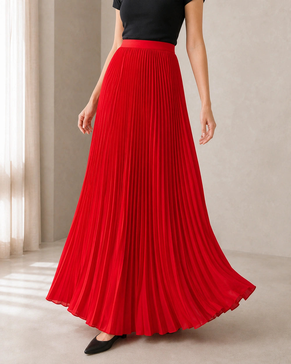 Saia maxi de senhora plissada e fluida — image 12