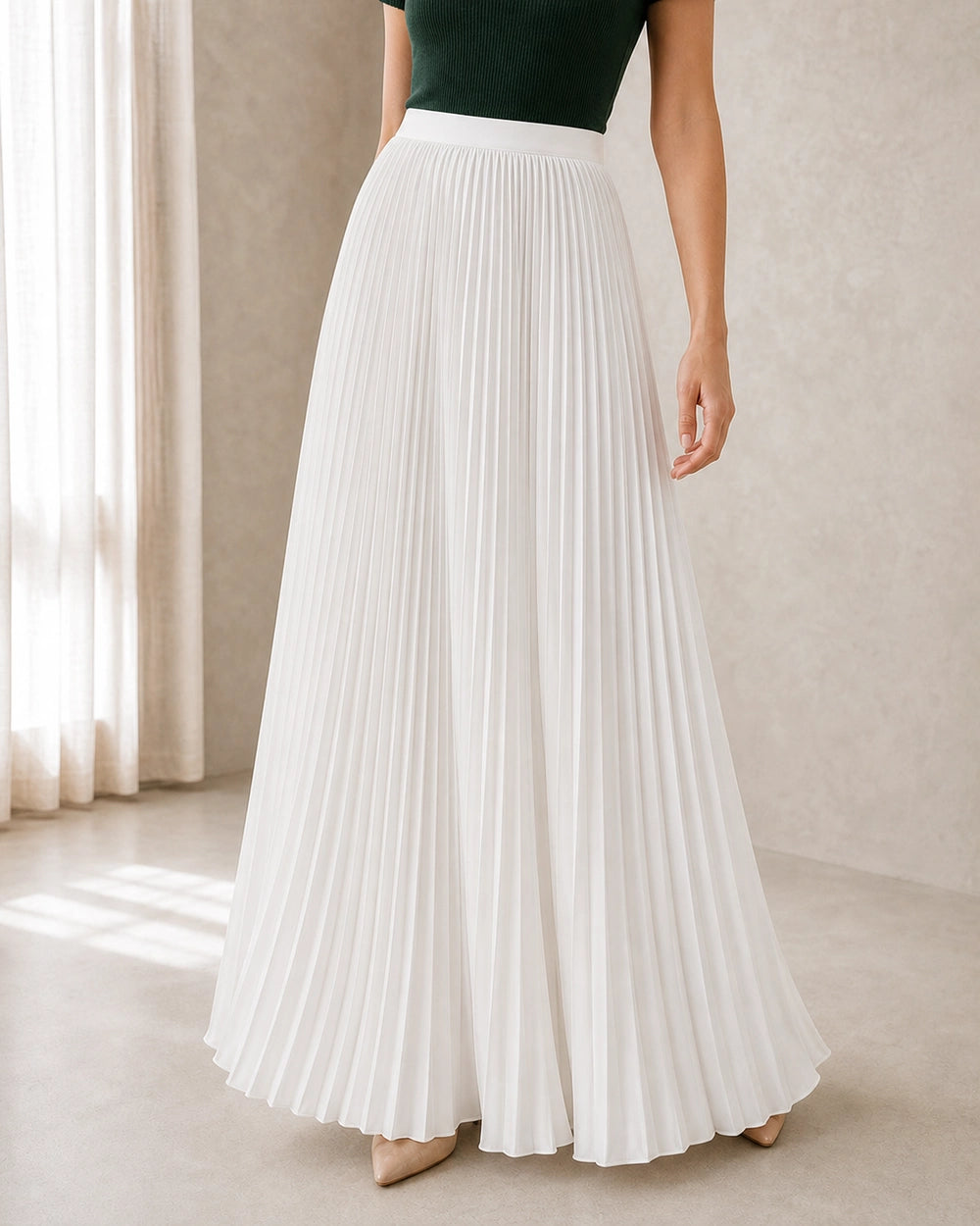 Saia maxi de senhora plissada e fluida — image 10
